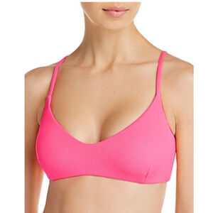 Aqua Swim Sunset Boulevard Bandeau Bikini Top Pop Pink Size XS